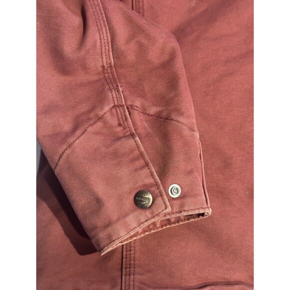 Carhartt Women’s Sandstone Berkley Sherpa Jacket Raspberry Size Large Faded Worn - Picture 8 of 12